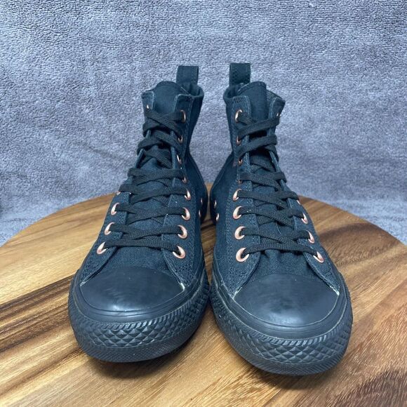 Converse Women's 10 Chuck Taylor All Star Black Copper Chelsee Hi Sneakers Shoes - Picture 2 of 8